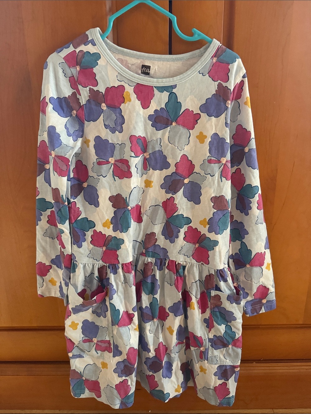 Tea Collection Girls' Floral Print Long-Sleeve Dress in Multi
